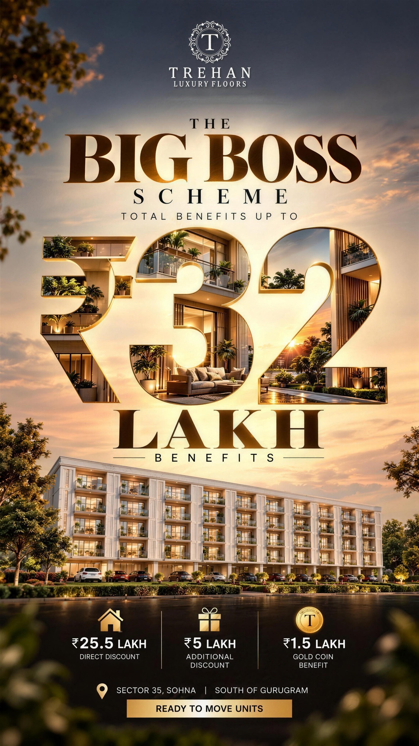 Unlock ₹32 Lakh Benefits with Trehan Luxury Floors || Experience The Big Boss Scheme Today || Grab Massive Discounts in Sector 35, Sohna photo 1