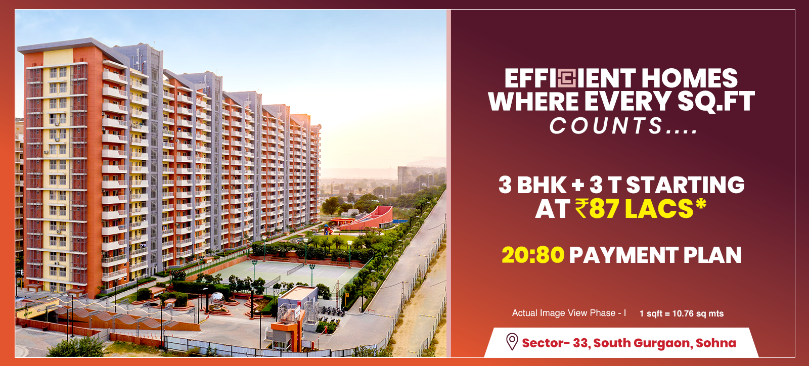 Book 3 BHK + 3 T starting Rs 87 Lacs at Ashiana Anmol in Sector 33, Gurgaon Update