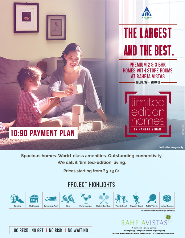 Live in premium 2 & 3 BHK homes with storerooms at K Raheja Vistas in Mumbai Update