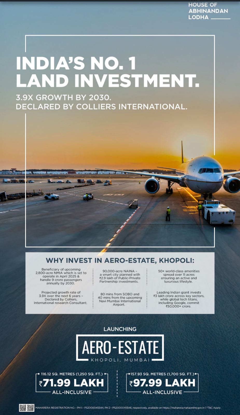 Invest in Aero-Estate: India’s No. 1 Land Investment From ₹71.99 Lakh, Built by House of Abhinandan Lodha in Khopoli, Mumbai Update