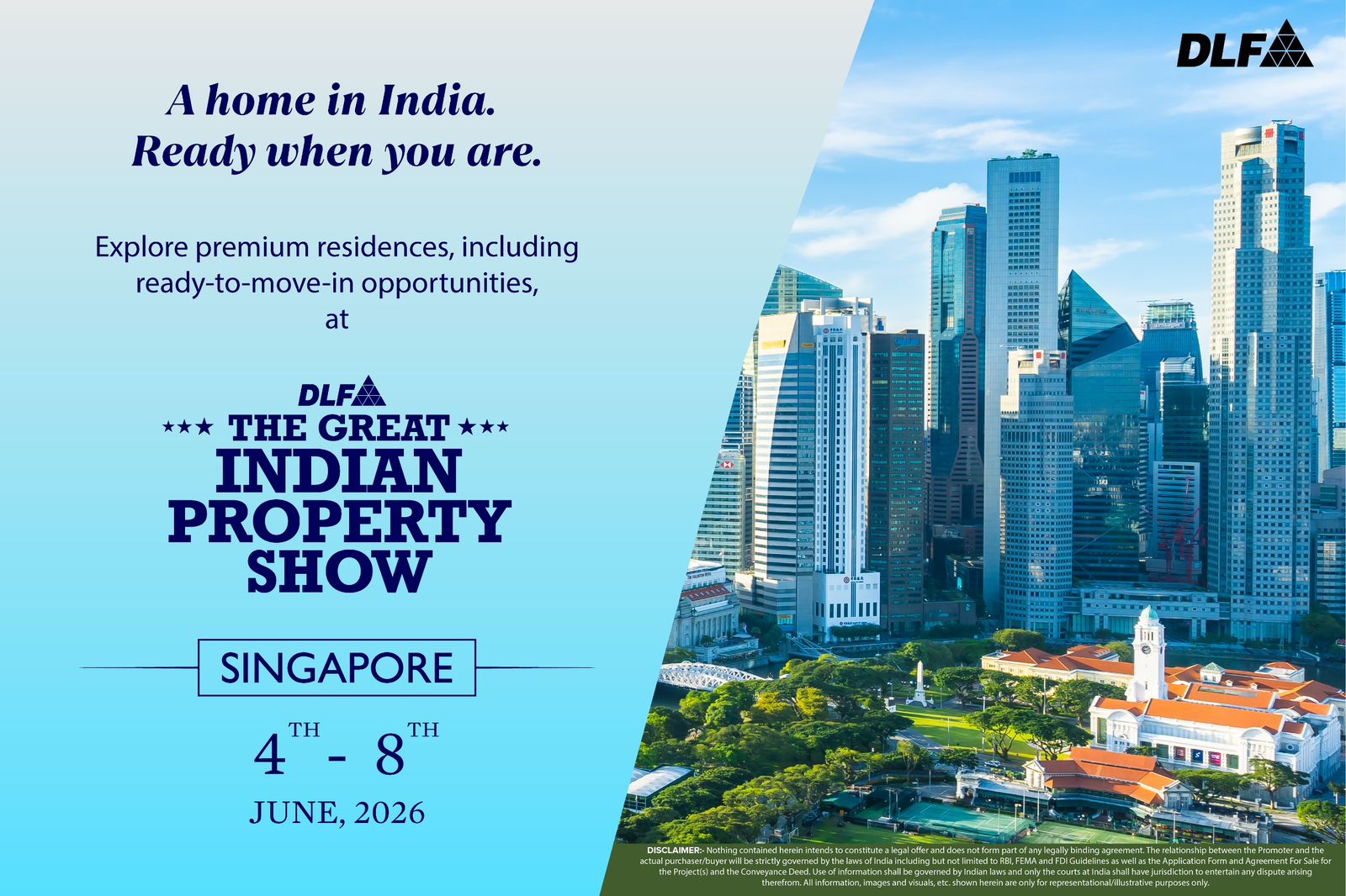 Attend DLF's Great Indian Property Show in Singapore! || Discover Premium Residences with DLF! || Join Us for DLF's Property Showcase in Singapore! Update