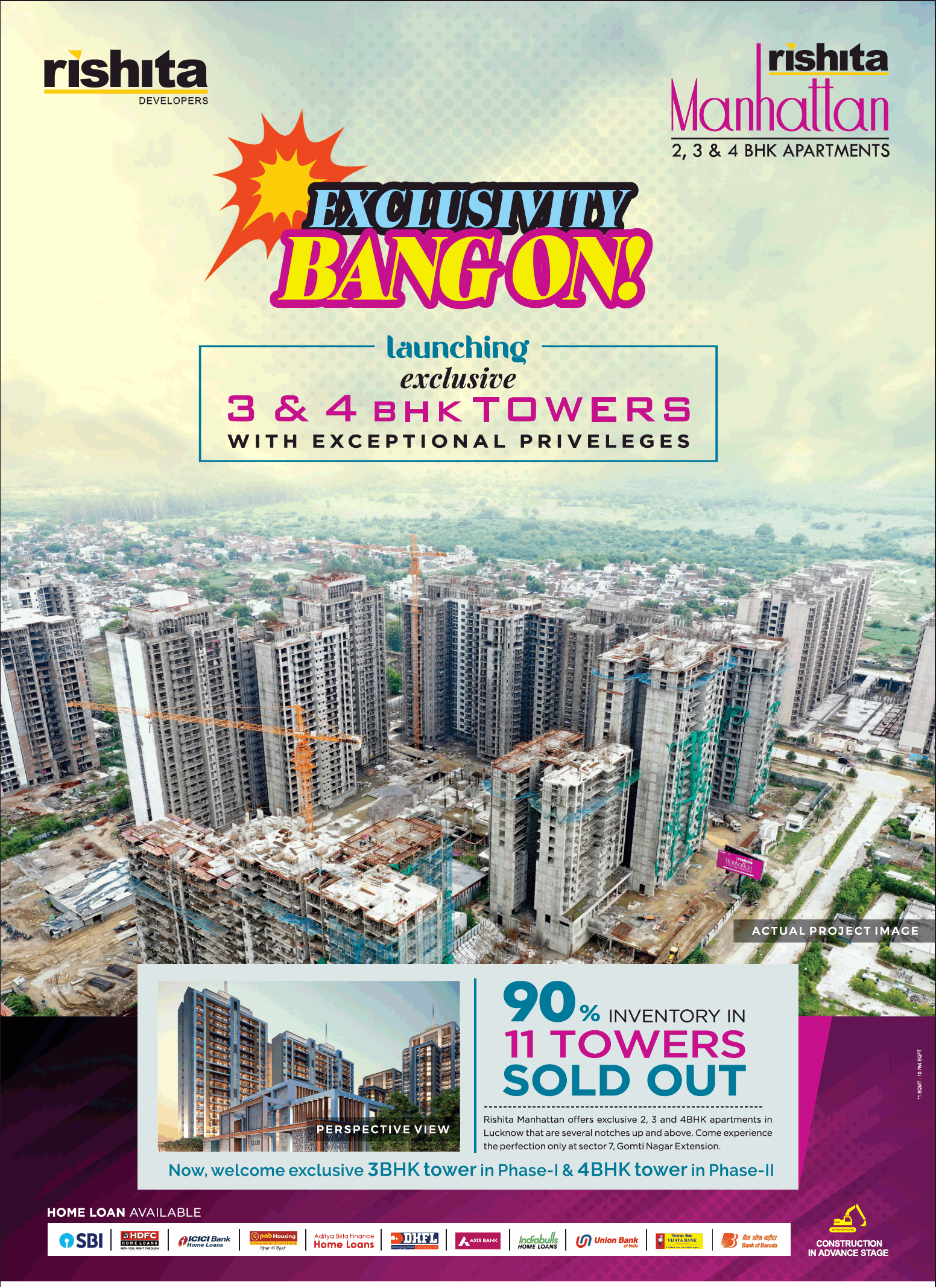 Hurry up 90% inventory in 11 towers sold out at Rishita Manhattan in Lucknow Update