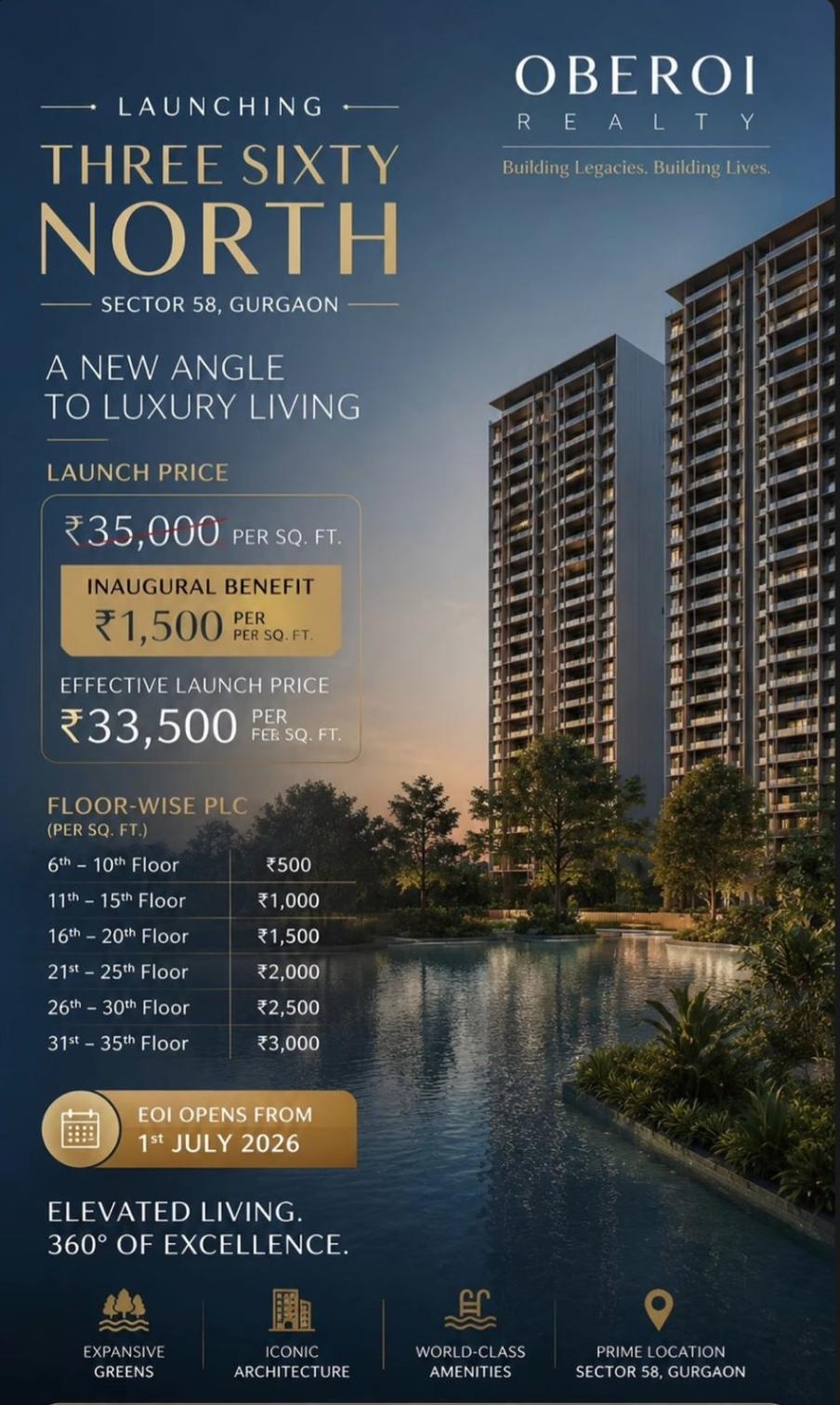 Explore Three Sixty North in Gurgaon! || Discover Luxury Living in Sector 58 || Secure Your Spot with Oberoi Realty Update