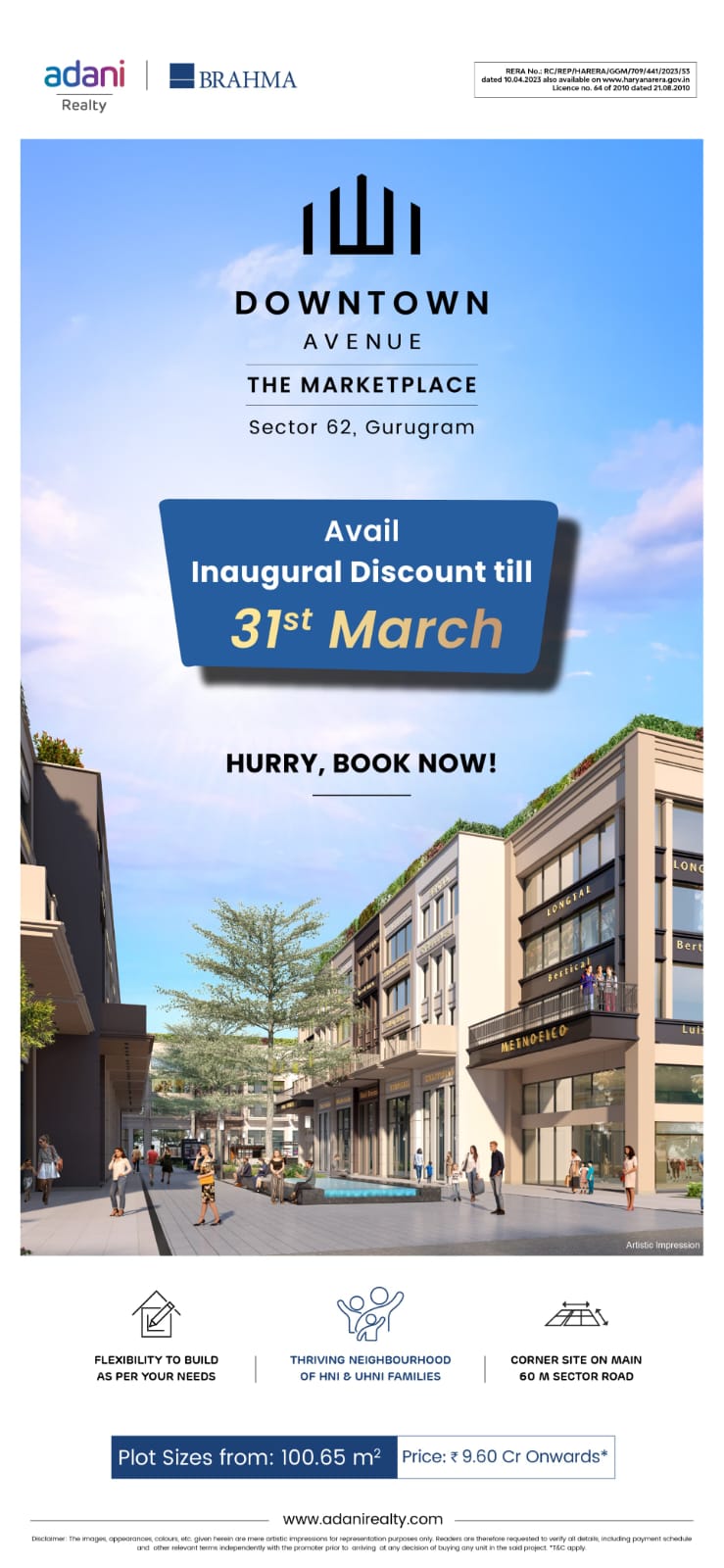 Discover Downtown Avenue, The Marketplace in Sector 62, Gurugram, Starting at ₹9.60 Cr Update