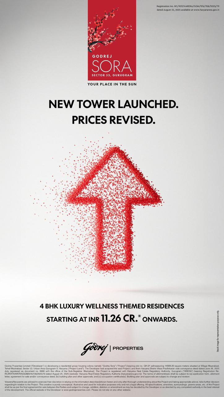 Explore Luxurious Living at Godrej Sora: 4 BHK Starting ₹11.26 Cr in Gurugram Update