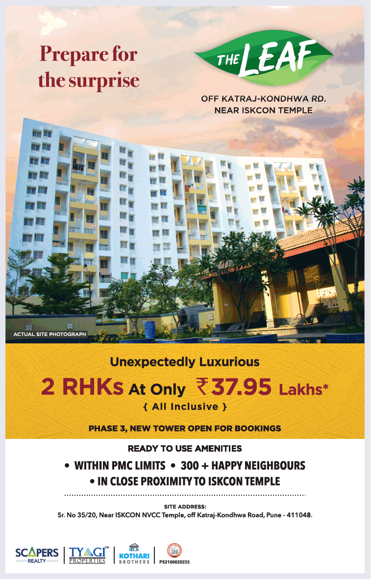 Book 2 RHK at only Rs 37.95 lakh in The Leaf, Pune Update