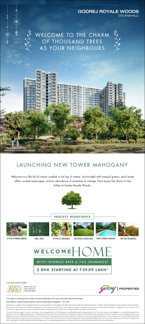 Launching  New Tower Mahogany at Godrej Royale Woods in Bangalore Update