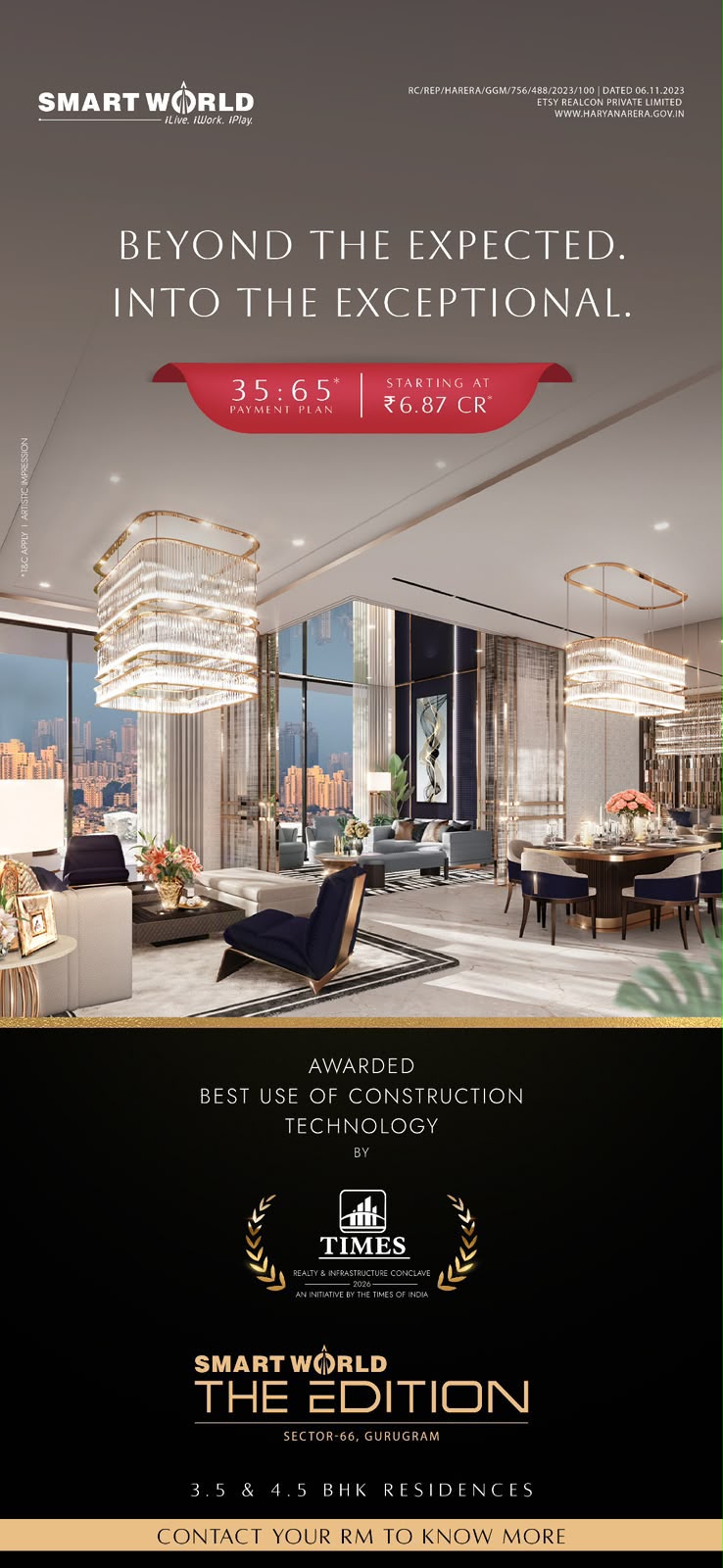 Discover Smartworld The Edition in Gurugram Now || Secure Luxury Living at Sector-66 Today || Experience The Award-Winning Construction at ₹6.87 Cr Update