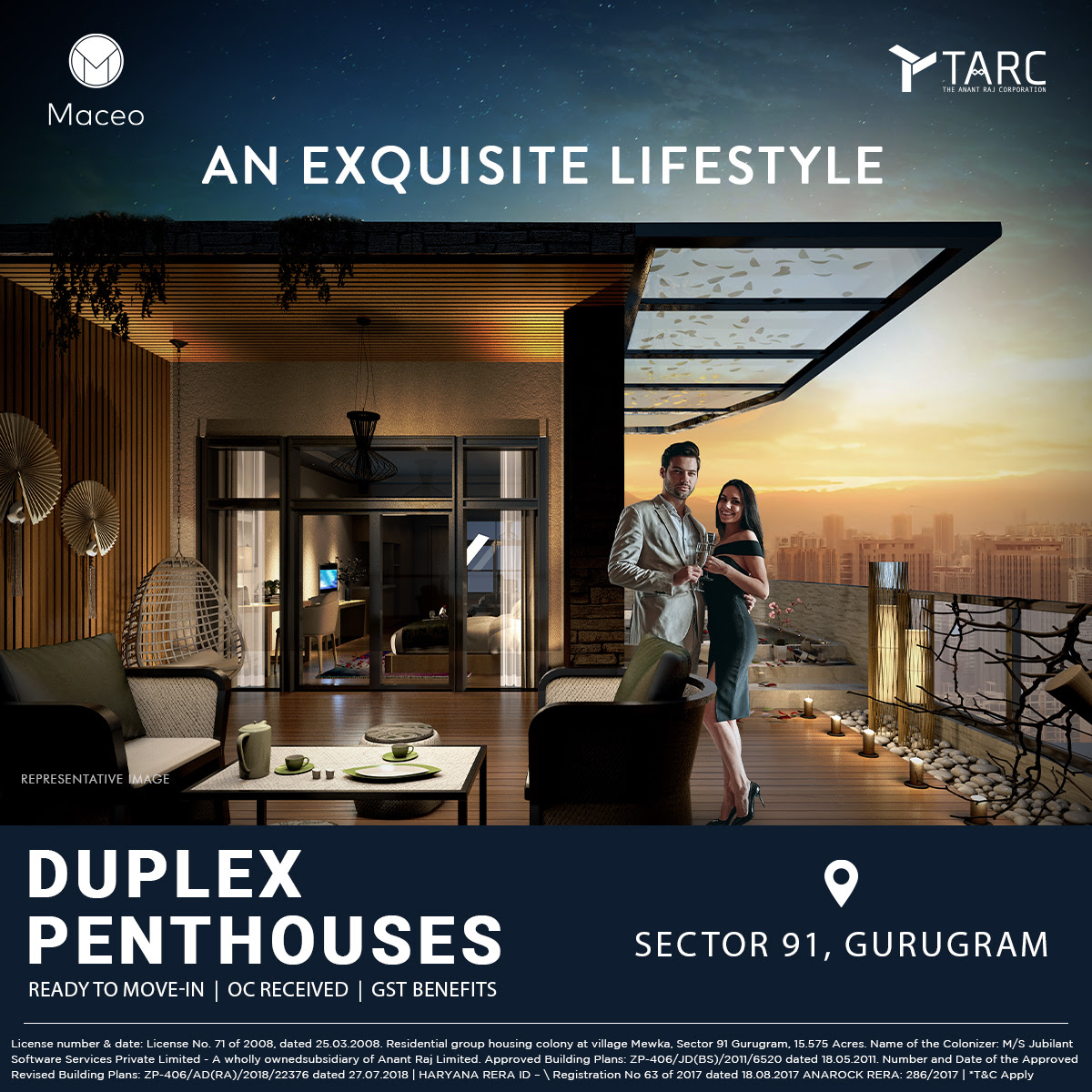 Book RTMI Penthouses & get GST benefits at Tarc Maceo in Sector 91, Gurgaon Update