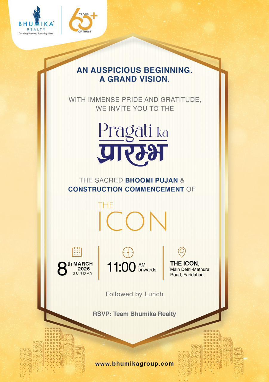 Bhoomi Pujan & Construction Start at The Icon || Join Us on 8th March 2026 || Event Invitation from Bhumika Realty Update