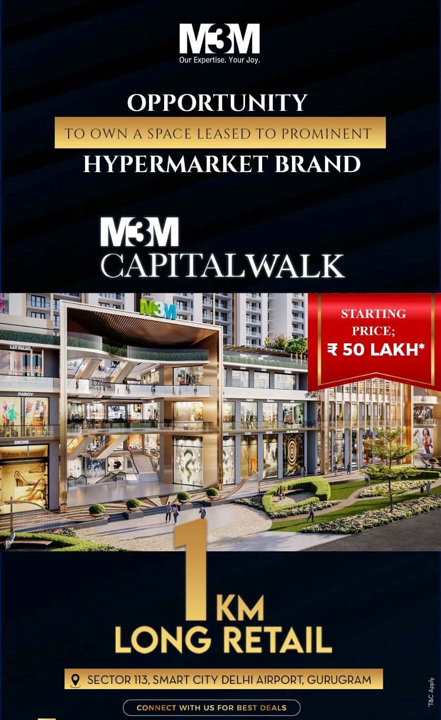 Opportunity to own a space leased to a prominent hypermarket brand at M3M Capital Walk in Sector 113, Gurgaon Update