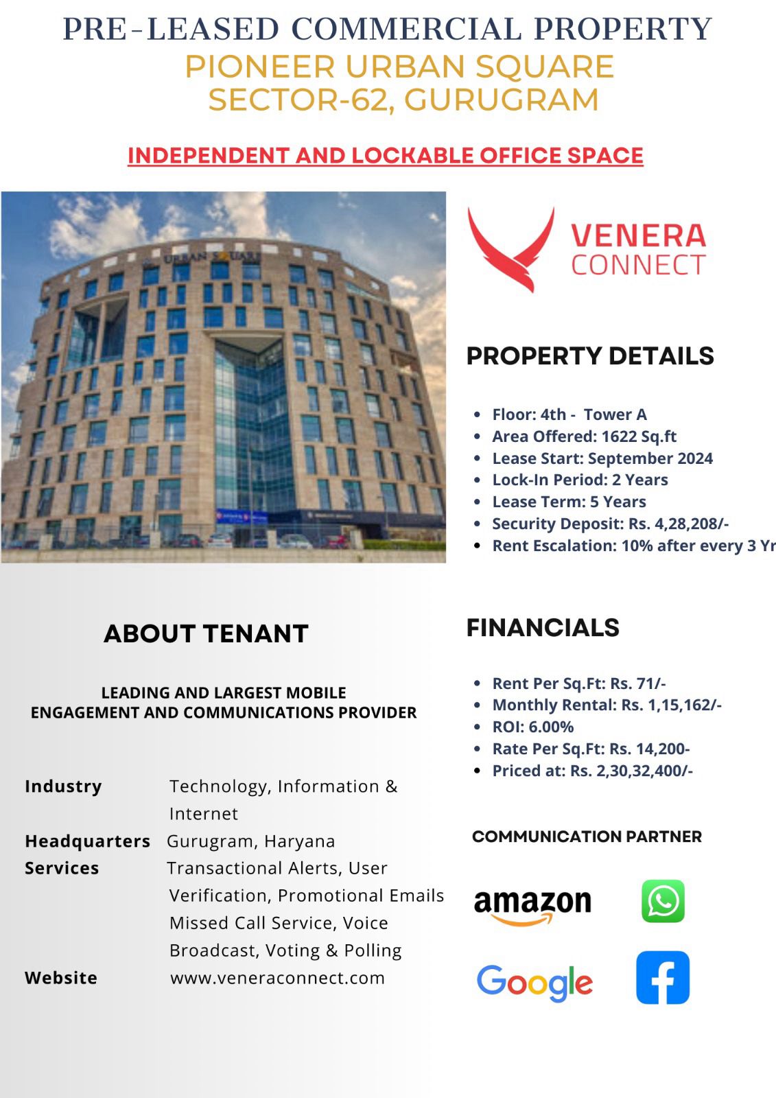 Discover Pre Leased Commercial Space by Pioneer, Urban Square, Sector-62, Gurugram Update