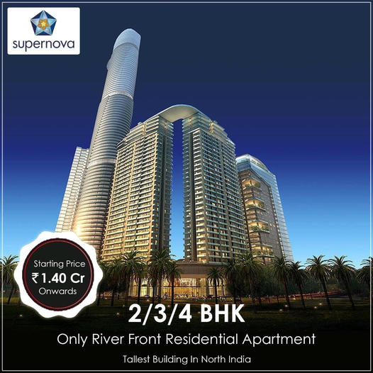 Book 2, 3 and 4 BHK apartments Rs 1.40 Cr owards at Supertech Supernova, Noida Update