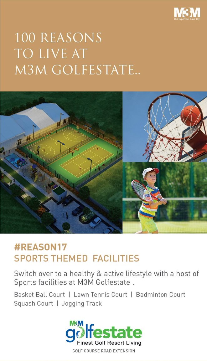 Sports themed facilities at M3M Golf Estate Update