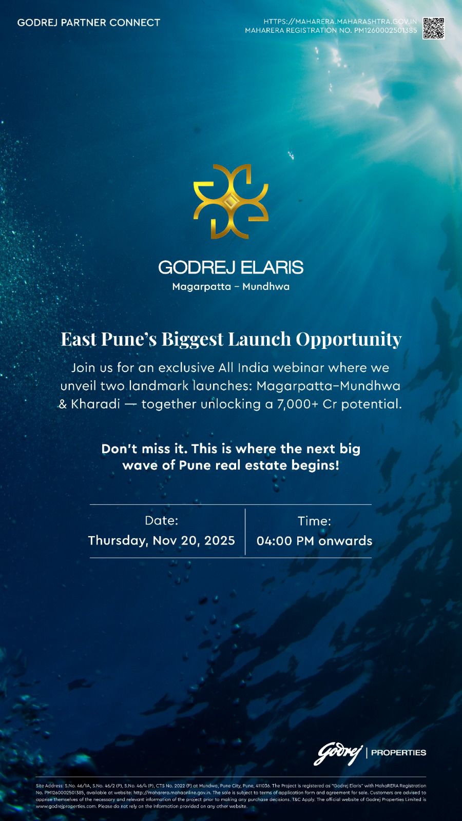 Join Our Webinar: East Pune's Largest Real Estate Launch by Godrej Elaris, Nov 20, 4 PM! Update
