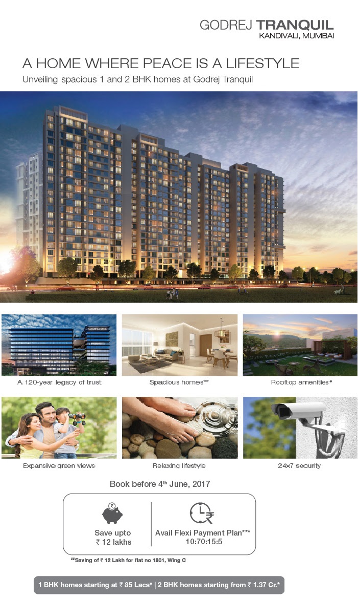 Godrej properties launches its new project Tranquil in Kandivali Mumbai Update