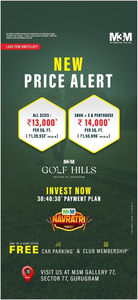 Exciting New Price Alert: Luxurious Living Opportunities at M3M Golf Hills Update