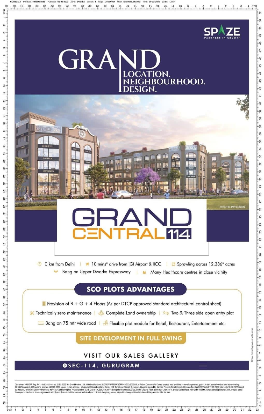 Site development in full swing at Spaze Grand Central 114, Gurgaon Update