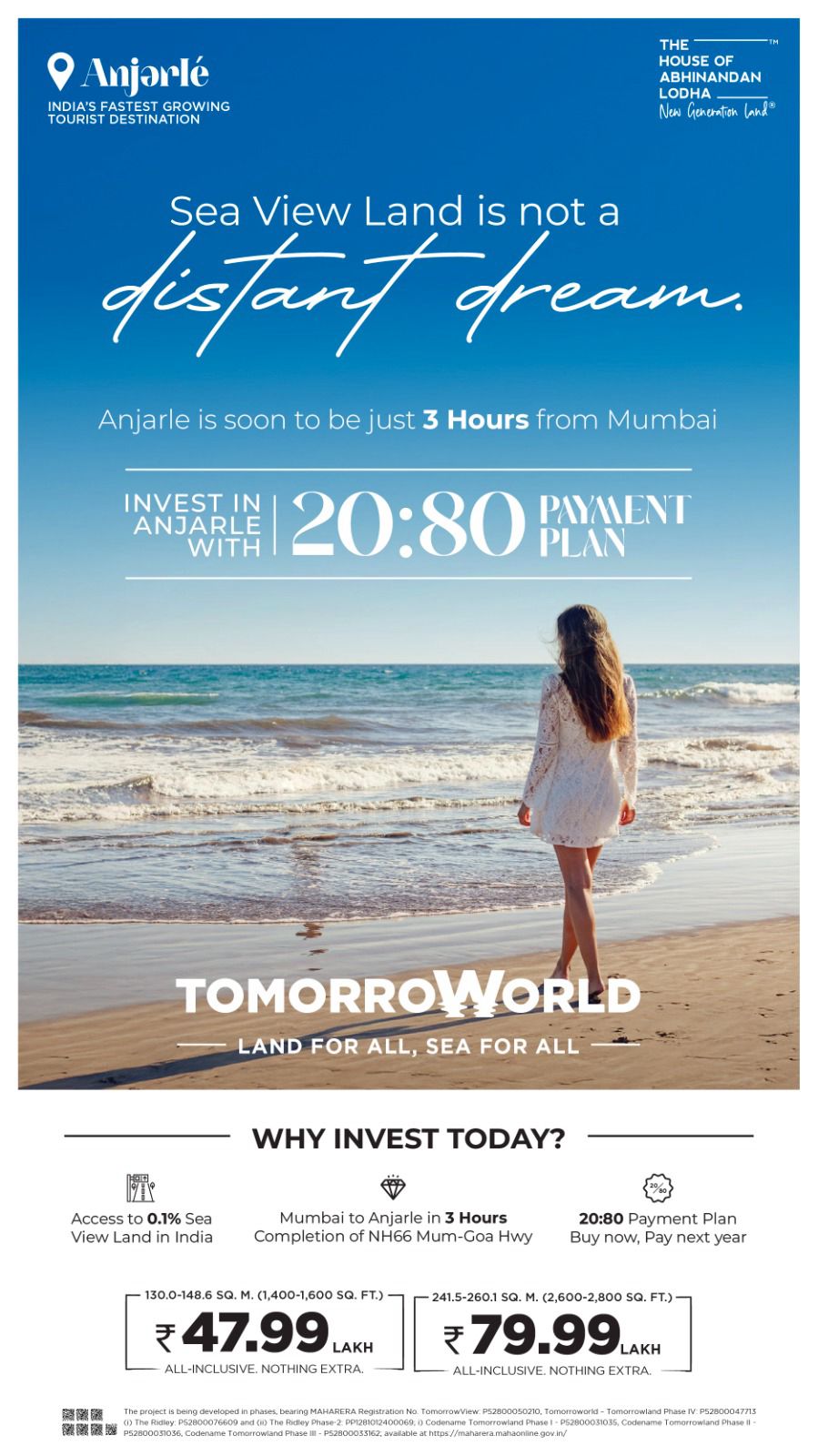 Discover TomorrowWorld by House of Abhinandan Lodha in Anjarle - Starting at 47.99 Lakh! Update