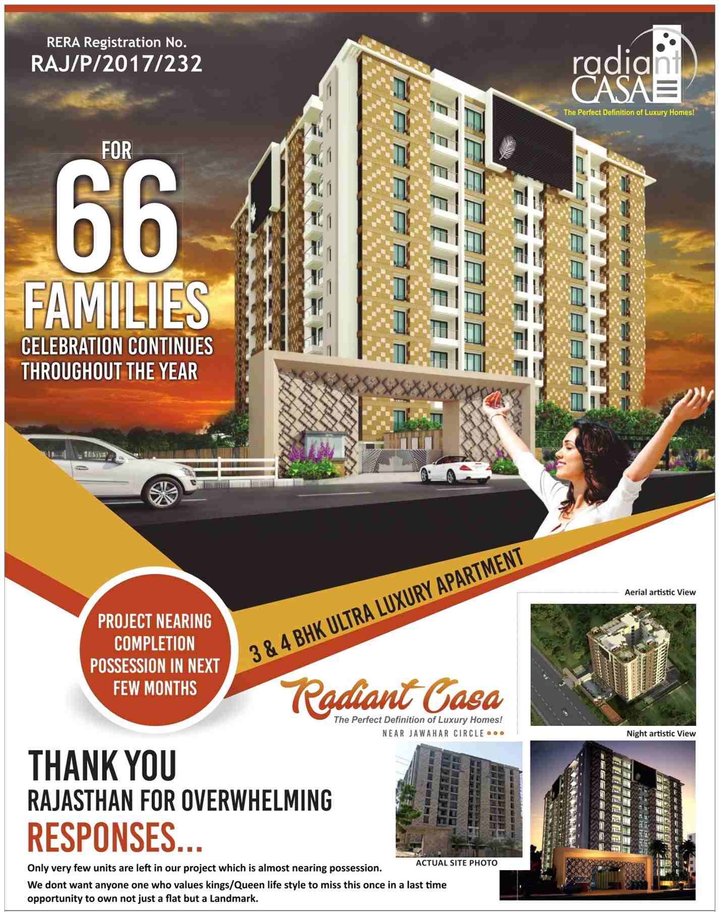 Pink Radiant Casa in Jaipur is nearing completion and possession in next few months Update