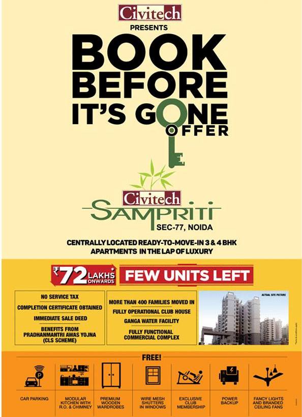 Ready to move in 3 and 4 BHK apartments in Civitech Sampriti Update