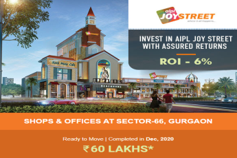 Get ROI 6% on investing In shops & offices At AIPL Joy Street, Sector 66, Gurgaon