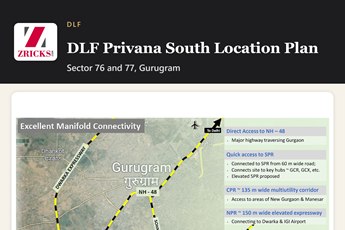 DLF Privana South Location Plan: Connected Via NH-48 and SPR