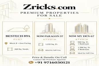 Explore Premium Properties with Zricks || Best Deals on Bestech 89A Plot & M3M Studios || Contact for Exclusive Property Details