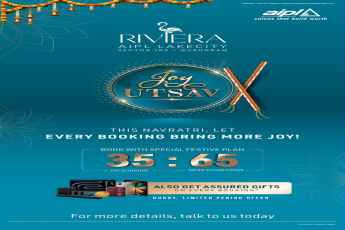 Exciting Joy Utsav Offers at Riviera, AIPL LakeCity! || Book with Our Festive 35:65 Plan || Secure Your Spot with Gifts at Riviera AIPL LakeCity