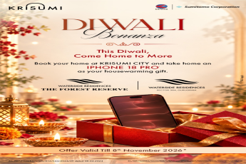 Book Your Home at Krisumi City - Get an iPhone 18 Pro! || Diwali Bonanza at Krisumi City: Secure Your Dream Home || Limited Time Offer: Diwali Gifts at Krisumi City