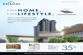 Book with Just 35% at Krisumi Waterside Residences || Discover Krisumi's Waterside Residences, Gurugram || New Home with Exclusive Offers at Krisumi