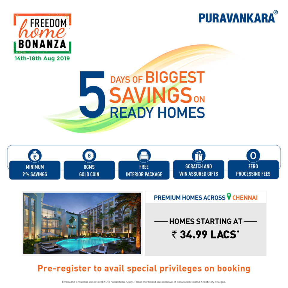 5 Days Of Biggest Savings on Ready Homes at Puravankara Projects